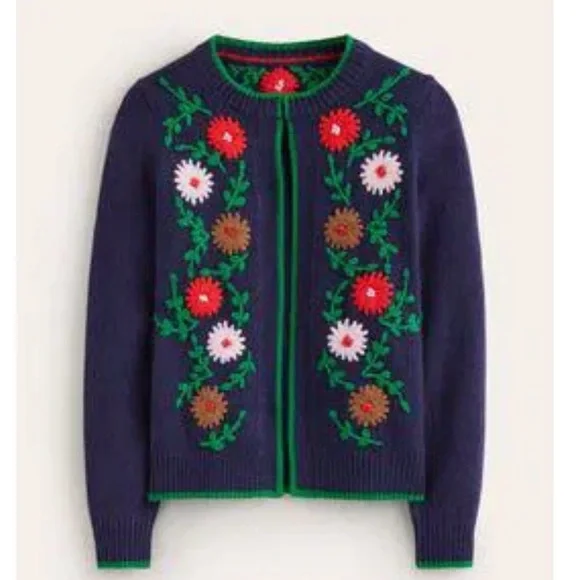 BODEN Sweater Floral Embroidered - Picture 4 of 9